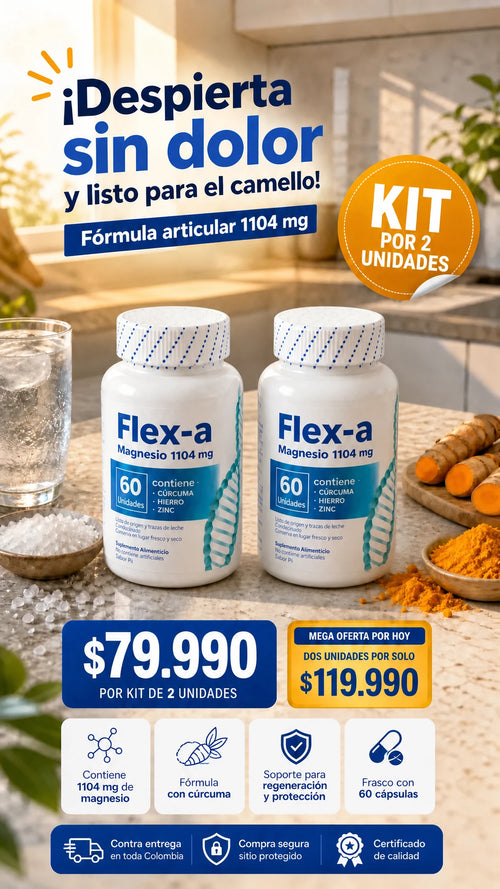 Flex-a Magnesio 1104 mg Suplemento Articular y Alimenticio - Kit 5 Unidades